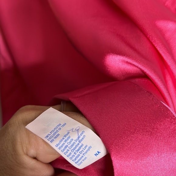 Vintage Arnold Scaasi Barbie Pink pearl button short sleeve shirt dress plus 1X - Picture 7 of 10